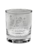 Mr. & Mrs. Panda Trinkglas Raupe Schmetterling mit Spruch in Transparent