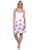 NORMANN Ärmelloses Spaghetti Nachthemd TupfenPunkte - 79537 in pink