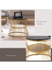 ABRIHOME Nesting Couchtisch with Goldene Farbe Frame in Schwarz