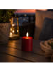 MARELIDA LED Mini Kerze Grabkerze für Laternen Timer Sensor H: 10cm in rot