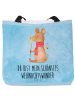 Mr. & Mrs. Panda Tote Bag Maus Weihnachten mit Spruch in Eisblau
