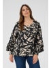 KAFFE curve Bluse langarm KColla Regular fit in Black Gray Graphic