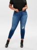 ONLY Carmakoma Skinny Stretch Jeans Destroyed Denim Plus Size Übergröße CARWILLY in Blau