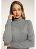faina Damen Strickkleid in Grau Melange