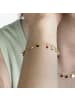 Luxenter Armband aus 925er Sterlingsilber mit mehrfarbigem Kristall, 18K Gelbgold-Finish
