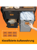 VASAGLE Wäschekorb Stevie in Braun-Schwarz-Grau - (B)33 x (H)81 x (T)68.6 cm