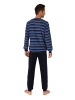 NORMANN Langarm Schlafanzug Frottee Bündchen in blau1