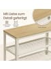 VASAGLE Schuhbank Daxton in Eichefarben-Weiß - (B)73 x (H)45 x (T)30 cm
