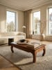 KADIMA DESIGN Couchtisch KANADA: Opium-Form, Massivholz, Massivholz, pflegeleicht in Braun