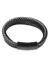 Adeliás Herren Armband – Lederarmband aus Leder 19 cm in schwarz