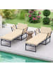 COSTWAY Sonnenliege mit Kissen in Beige