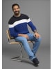 H.I.S. Rundhalspullover in royalblau gestreift