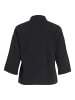 Vila Lockere Crepe Design Hemd Bluse mit weiten Ärmeln in Schwarz