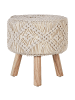 Beliani Hocker MANZAI in Beige/Braun - (W) 40 x (H) 44 x (L) 40 cm