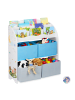 relaxdays Kinderregal Lagerfeuer in Bunt - (B)82,5 x (H)98 x (T)30 cm