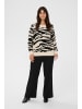 KAFFE curve Strickpullover KCsandia Loose fit in Turtledove/Black Animal