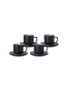 4er Set Espressotassen mit Untertassen Jasper in Schwarz 100 ml