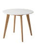home24 home24 Esstisch (1er Set) - Weiß - MDF & Massivholz Esche - 90.0 x 90.0 cm in Weiß