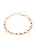 faina Women Cable Chain Link Bracelet in Gold Rose Pink