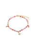 Luxenter Armband aus 925er Sterlingsilber mit rosa Lackierung und 18K Gelbgold-Finish