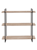 MCW Wandregal mit 3 Regalböden K78, Natur, Metall schwarz