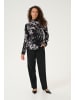 Kaffe Bluse langarm KAamber Regular fit in Black/White Painted Flower