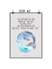 Mr. & Mrs. Panda Bild Walfisch Thunfisch mit Spruch in Grau Pastell