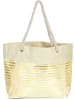 styleBREAKER Strandtasche in Beige-Gold