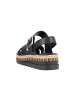 rieker Lugano Ledersandalen Schwarz