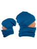 TupTam Unisex Kinder Beanie Mütze Schlauchschal Set in blue denim