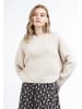 DreiMaster Vintage Damen Strick Pullover in Hellbeige Melange