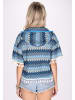 IZIA Damen Hoodie in Blau Mehrfarbig