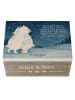 Mr. & Mrs. Panda Holzbox Eisbär Umarmen Design mit Spruch in Weiß