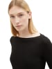 Tom Tailor 3/4 Langarm Shirt Basic Rundhals Pullover in Schwarz