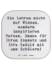 Mr. & Mrs. Panda Glas-Untersetzer Spruch Danke Lehrer mit Spruch in Weiß