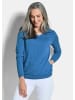 GOLDNER Baumwollpullover mit V-Ausschnitt in blau