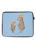 Mr. & Mrs. Panda Laptop Sleeve Bären mit Hut ohne Spruch in Blau Pastell