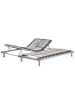 Beliani 2er-Set Manuell Verstellbarer Lattenrost COMFORT in Silber/Heller Holzfarbton