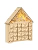 HOMCOM Weihnachts-Adventskalender-26,6L  x 6B x 30H cm-Naturholz