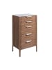 Angel Cerdá Chiffonier 7039 in Walnuss / Stahl / Weiß – (B)60 x (H)107 x (T)45 cm