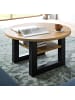 Inn.Furn Couchtisch Eiche, grau rund 75 cm, Wohnzimmertisch mit Ablage