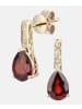 Diamant L'éternel Ohrhänger aus 375 Gelbgold mit Diamant mit Granat