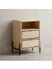 KADIMA DESIGN Nachttisch Mango Massivholz / Metall 43x60x30 cm Nachtschrank
