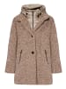 AMBER & JUNE Plüschjacke mit abnehmbarem Westenteil in Braun