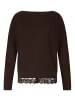 Zero  Strickpullover mit Spitzenkante in Chocolate Plum