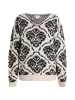 Usha Damen Strickpullover in Creme Mehrfarbig
