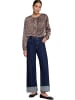 Zero  Satin-Bluse mit Print in Brown/Blue