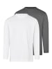 Ragman Langarmshirt Basic in Weiß / dunkelgrau