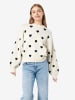 Noisy may Stylischer Oversize Karierter Pullover mit Rundhals Ausschnitt in Beige