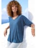 LASCANA Plisseeshirt in dunkelblau